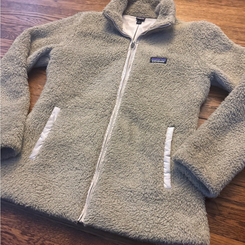 #688 Patagonia Los Gatos Fleece Jacket Women's LARGE 16 High Pile Boa Beige - Picture 6 of 12